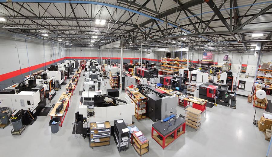 Illinois CNC machine shop floor — precision machining facility in the Chicago metropolitan area, the type of manufacturer Lillian Group Marketing serves across Schaumburg and Elk Grove Village