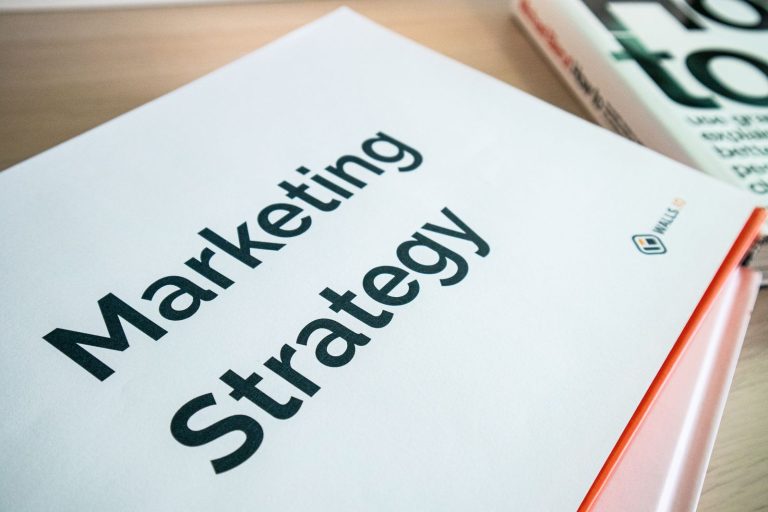 Marketing strategy document on a desk