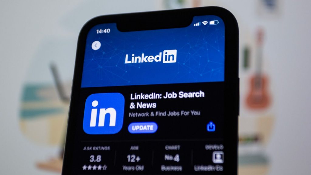 LinkedIn app open on a smartphone